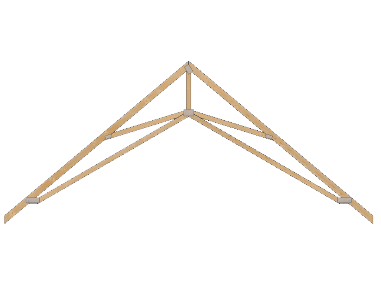 a 3D render of a scissor truss