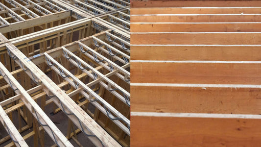 posi joists and solid rafters side by side