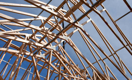 Roof trusses on a house