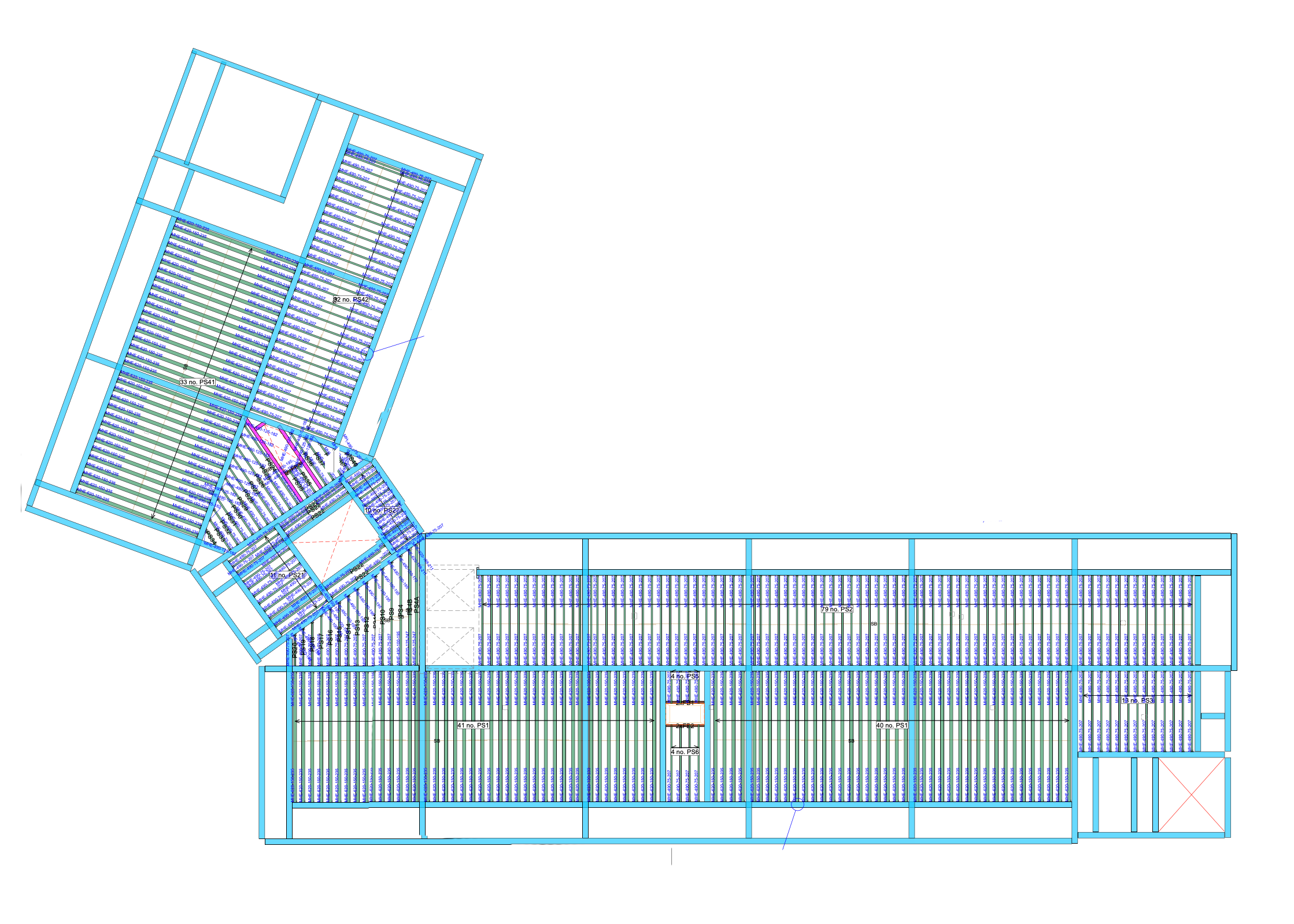 Floor plan of a building with Posi-Joists