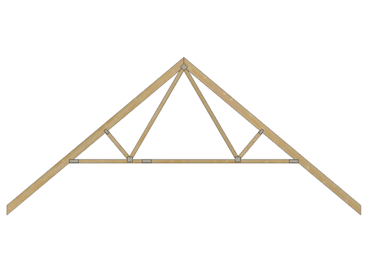 A raised tie roof truss design