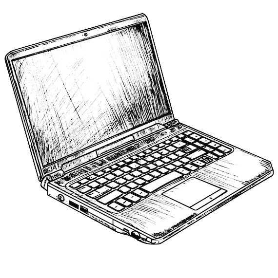 animated laptop drawing