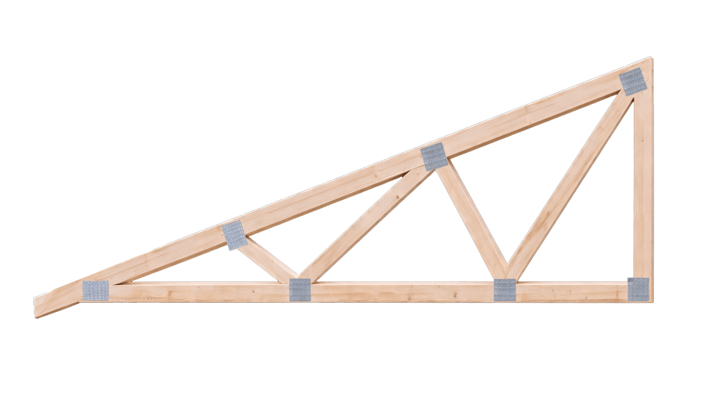 Photo of a timber mono truss with a transparent background.