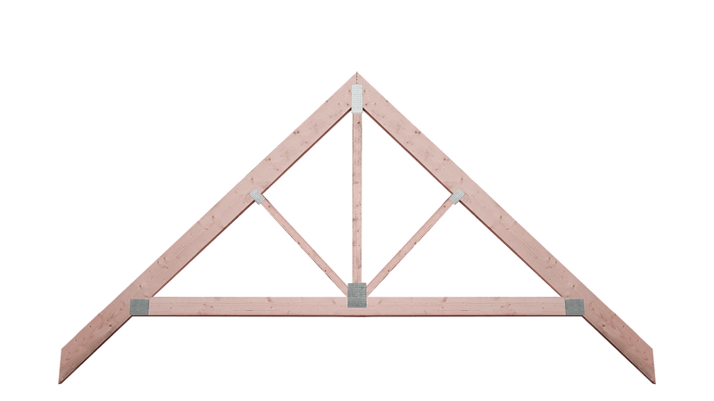 a raised-tie truss with a white background