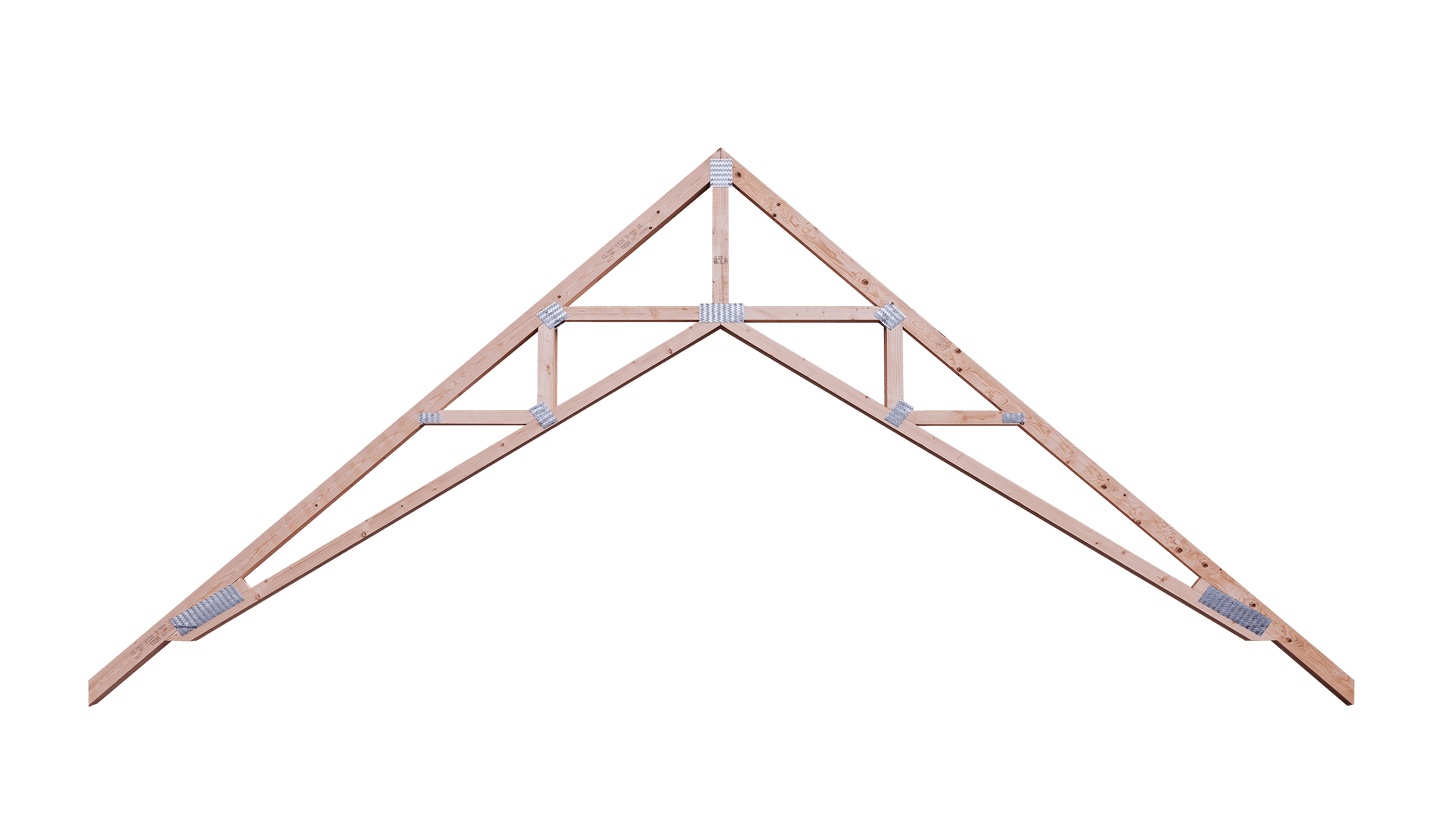 a scissor truss on a white background